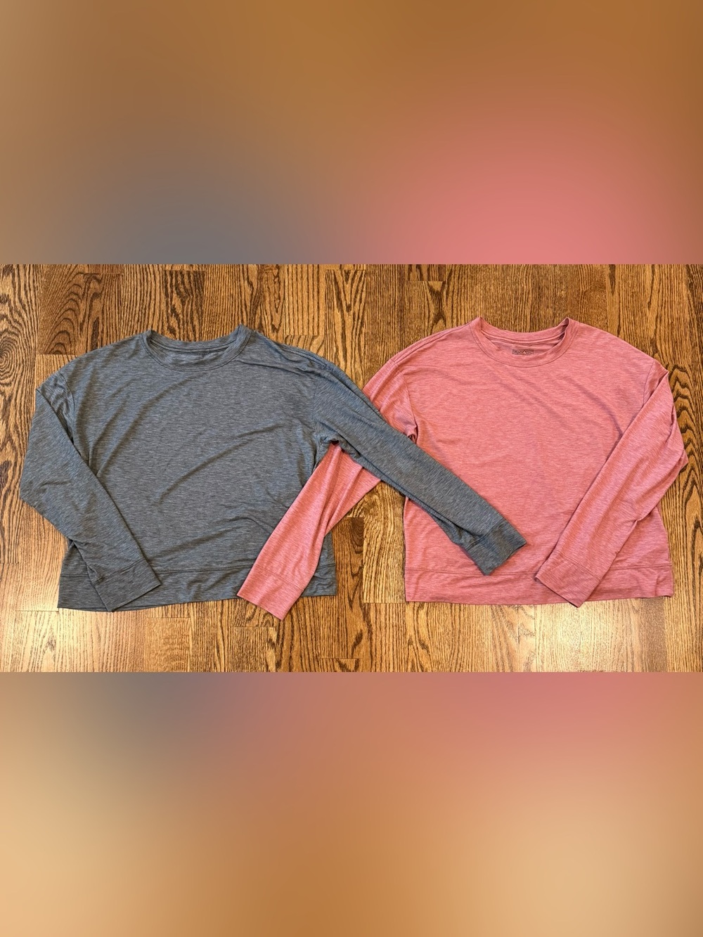 PAIR of Patagonia Long Sleeve Twist-Back Tops Gray & Pink Size Medium